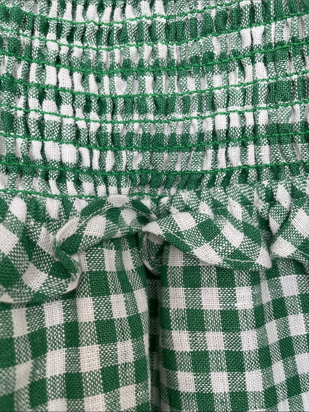 Reformation Dawson linen gingham mini dress adjustable ties - Picture 4 of 7